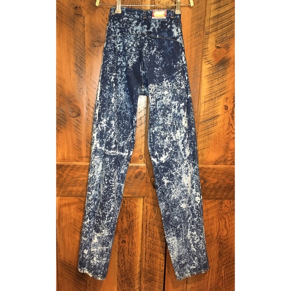 Vintage High Waisted Acid Wash Tie Dye Mom Jeans - Picture 2 of 11